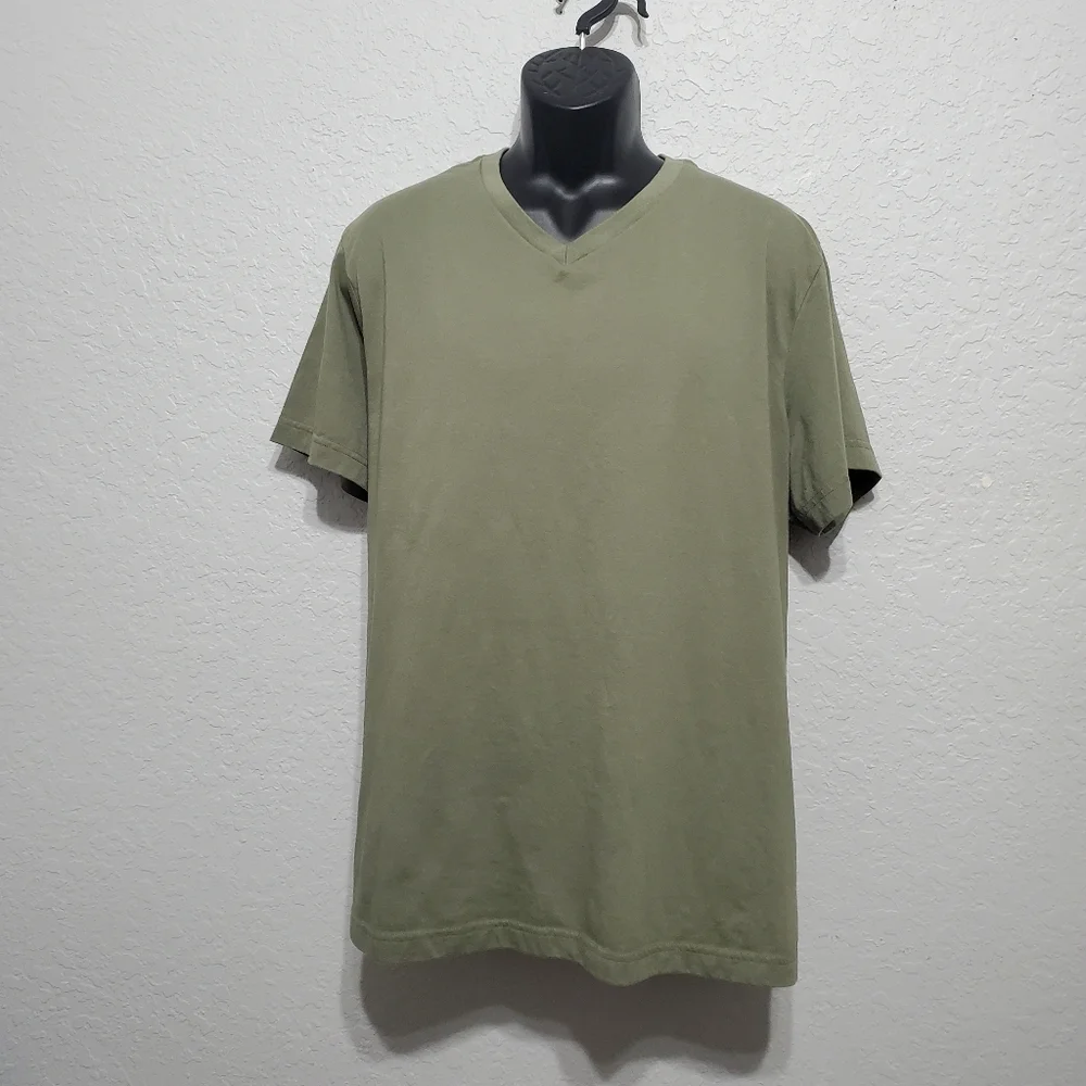2/$30 George Men's Olive Short Sleeve V-Neck T-Shirt Size 2XL